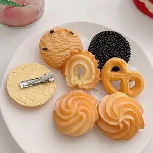 [콩심팥심]귀여운 쿠키 머리핀 헤어핀 악세사리 과자 음식 모형