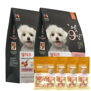목우촌 펫9단 말티즈 전용 사료 1.8kg X 2개 + 비스켓 4개