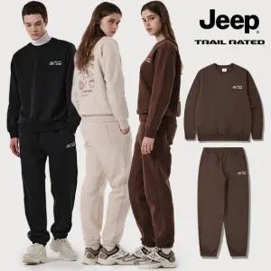 지프 25FW 최신상 와일드 트레일 기모 맨투맨+조거팬츠 2종 세트 남녀공용