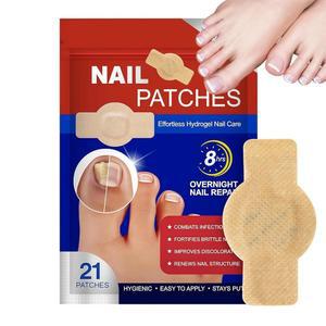 발톱용 곰팡이 손톱 패치, 21 카운트 - 8시간 접착력이 있는 수리 변색 및 손상된 발톱 관리, 남성 여성용 야간 리뉴얼