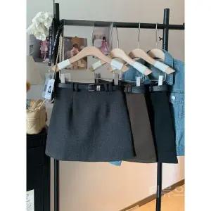 티류으스 여성 가을 겨울 울혼방 A라인 미니스커트 하이웨이스트 슬림핏 ZA