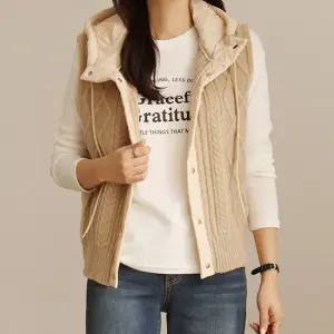 써니11 knit 패딩후드 배색조끼