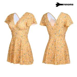 수영복여성 플라워 스파 모노키니 옐로우 RNLS2F884YE_CA