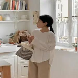 MADE 피치기모 라운드 언발 트임 티셔츠 (3color)