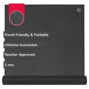 Manduka PRO 여행용 요가 매트 180.3cm(71인치) - 2mm | 접이식 여행 평생 내구성 교사 승인 위생 구조 180