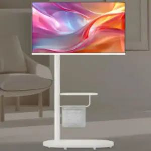 와이드뷰 타원형 이동식 TV 스탠드 와이드 무빙 티비