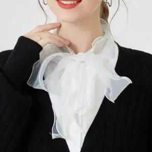목카라셔츠 여자 페이크 카라 이너 넥케이프 셔츠 가짜 블라우스