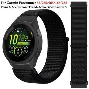 나일론 루프 스트랩, 가민 포러너 55 165 265 965 액티브 5, 비보무브 트렌드, 베누 3/2 팔찌 벨트, 20mm,