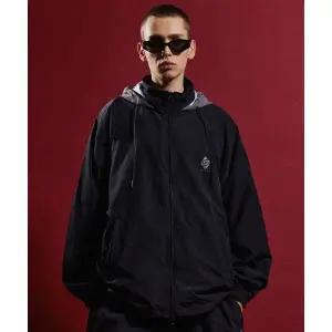 그루브라임 GROOVE RHYME ESSENTIAL SCOTCH WINDBREAKER JACKET BLACK LRQFCJA213M