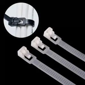 재사용 케이블 타이 100개입/만능/제사용/고정/안전/범용/강력/고급/캐이블/케이불/홀더