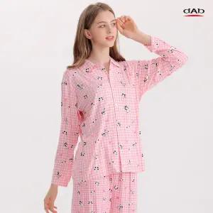 댑 팬더체크 피치기모 잠옷세트 여성용_GPJ17165