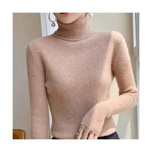 여자 겨울 니트 폴라 100 울 스웨터 겨 터틀넥 탄력성 기모 이너 풀오버 캐시미어 베이스 SPO마켓4