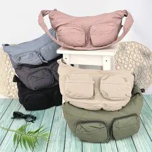 [아도라하우스]어반백 여성크로스백 캐주얼 투포켓 곱창끈 크로스백URB_W505