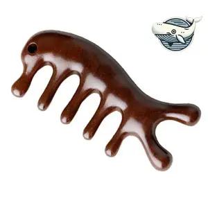 [골드스마일]박달나무 원목 피부 마사지 도구 물고기모양