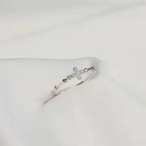 [라일리쥬얼리] Rly 데일리 조절 십자가 사이즈 실버 큐빅 묵주반지