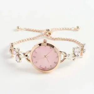 [골드스마일]여성 손목시계 핑크 컬러 선물 코디 팔찌