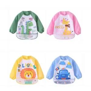 아기 어린이집 다용도 나비드림 긴팔 포켓 턱받이 성인턱받이