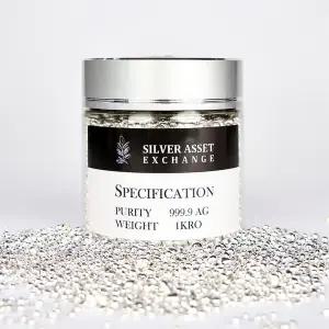 [한국금다이아몬드] 실버 그래뉼 1000g 999.9 포나인 은투자 은바 은테크 은시