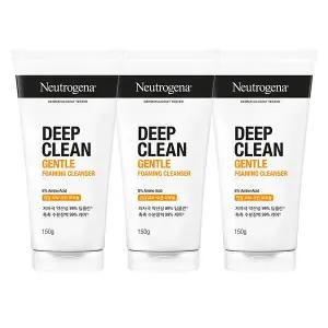 뉴트로지나 NEW 딥클린 젠틀 포밍 클렌저, 150g, 3개 + 증정(뉴트로지나 인텐스 시카 에멀젼 15ml)