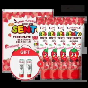 센.토 주니어 세이프 구.취케어 치약 딸기향 120g 4개 +구취케어2개