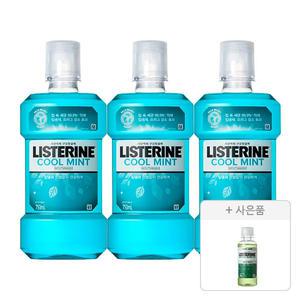 리스테린 쿨민트, 750ml, 3개 + 증정(그린티 마일드, 100ml, 1개)