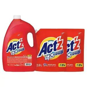액츠 파워젤 드럼 용기, 4.21L, 1개 + 리필, 2L, 2개