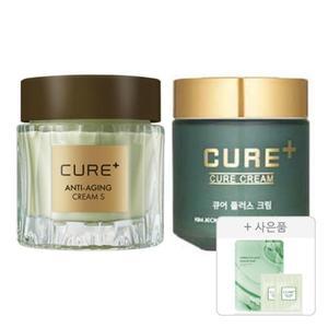 김정문알로에 큐어 안티에이징 크림S, 1개 + 플러스 크림, 80g, 1개 + 증정(피토 그린 앰플 마스크팩, 1개 + 안티에이징 크림, 2ml, 2개)