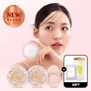 [쿠폰40%+7%묶음할인/커피쿠폰+클랜징티슈]에이지투웨니스 뉴오리지널 스파클 에디션 핑크 케이스+리필 2개