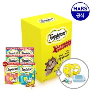 [11번가 단독] 템테이션 메가팩 5개 골라담기+사각터널+캣닢쿠션+베베숲물티슈