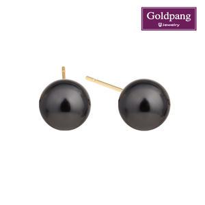 [골드팡]14kGold 블랙 크리스탈 진주 8mm 귀걸이::