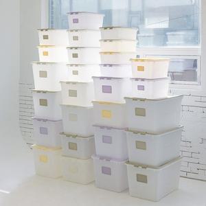 [리빙숲]스퀘어 리빙박스 2개세트/수납정리함 수납박스