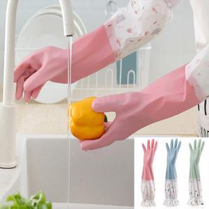 기모 고무장갑 롱 50cm 김장 필수 아이템 파스텔톤 밴드형 장갑