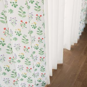 까르데코 내츄럴플라워 암막+무지 속커튼 긴창4장세트