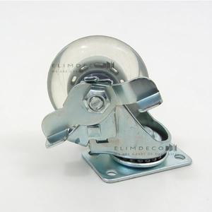 2인치 투명우레탄 회전 브레이크 바퀴