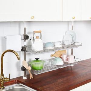 할메이드 압축봉 기둥식 식기건조대 800 2단 골드