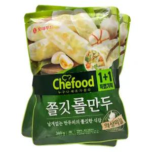 롯데푸드 의성마늘 쫄깃 롤만두 360g+360g