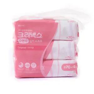 크리넥스 수앤수 실키소프트물티슈 오리지널(Original) 캡70매X6입