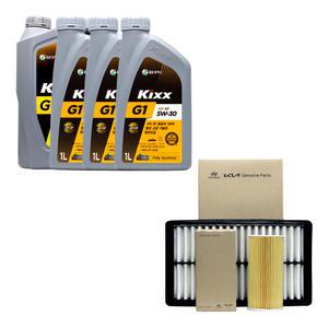 팰리세이드 가솔린 엔진오일 킥스 G1 5W30 7리터 순정 오일필터 에어필터 세트