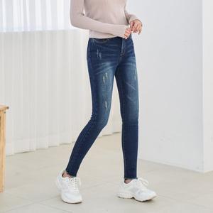 [진마니아] 허리스판 위빙기모 블루 내츄럴워싱 스키니진