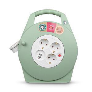 러그 케이블릴선 10M(접지3구+USB 2포트) 블랙/민트