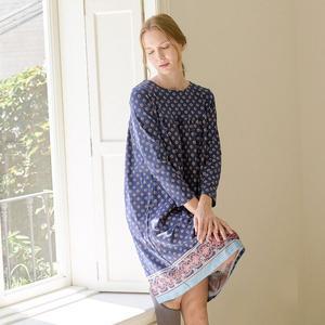 [라페어](김해점) 아라베스크 바실리카 네이비 셔링 원피스 LWOFK498-MN