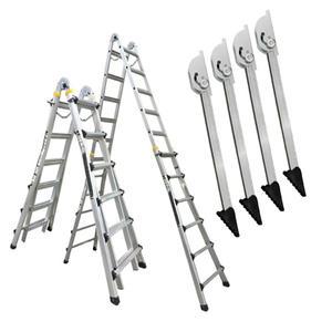 라이콤 LS사다리 10단 단품 / 사다리 + 안전지지대 [은색힌지]