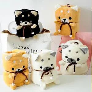 아트박스/에코벨 시바견 캐릭터 쿠션 극세사 무릎담요/블랭킷/망토