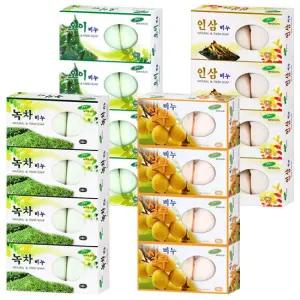 재우유지 세안 비누 x12개(녹차/살구/오이/인삼)