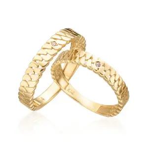 [비앤비골드] 14K/18K 체인 크로스 큐빅 커플링 반지 세트 NPC15284