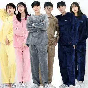 겨울 꽈배기 커플룩 밍크 수면잠옷세트 여성 남성 상하세트 홈웨어 파자마 이지웨어 극세사