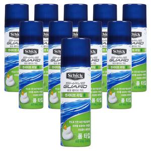쉬크 쉐이브가드 센서티브 라임폼 60ml x 10개 휴대용 여행용 쉐이빙 면도 거품 폼 크림 젤