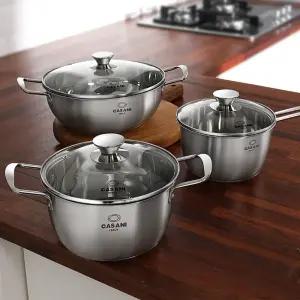 리베또 인덕션 스텐 냄비 2종/3종세트 인덕션겸용 냄비