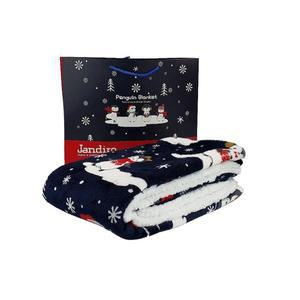 잔디로 JANDIRO 극세사 펭귄 양면 무릎담요(중) 100x70 다용도 차량용담요 개업답례품