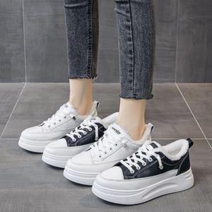 여성 키높이 털 운동화 스니커즈 기모 캐주얼 신발 겨울 여자